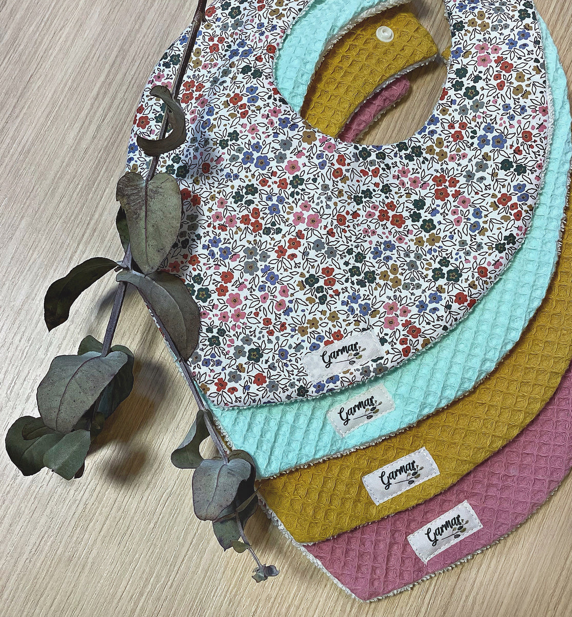Sweet Jojo Designs Baberos tipo bandana de acuarela floral para bebé, bebé  recién nacido, baba de alimentación - azul marino y rosa rubor, bohemio
